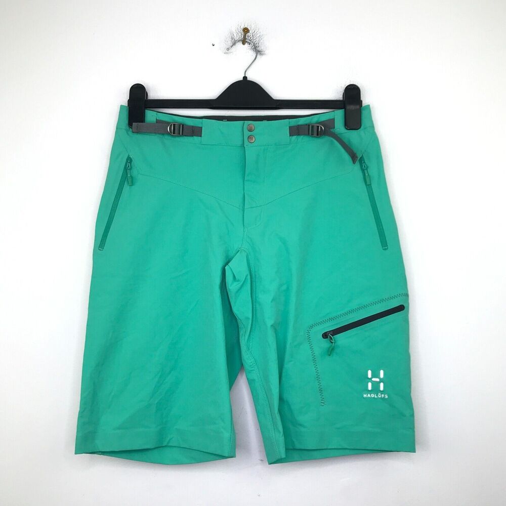 Haglöfs Women's 36 Shorts Green Lizard II Belted Outdoor Hiking Climbing AZ24